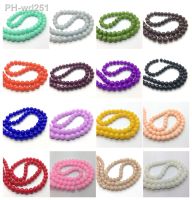 Wholesale 4mm 6mm 8mm 10mm Jade Color Glass Round Pearl Loose Beads DIY Jewelry Making 40 Colors Pick