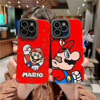 PU นิ่มเคสสำหรับ IPhone 7 8 Plus XR XS Max ฝาหลัง11 12 13 14 Pro Max ปลอกซิลิโคนกันกระแทก14 Plus เคสเคสโทรศัพท์หมวกซูเปอร์มาริโอ