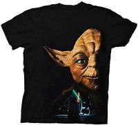 STAR WARS Return of The Jedi Last Battle Yoda Black Adult T-Shirt Tee