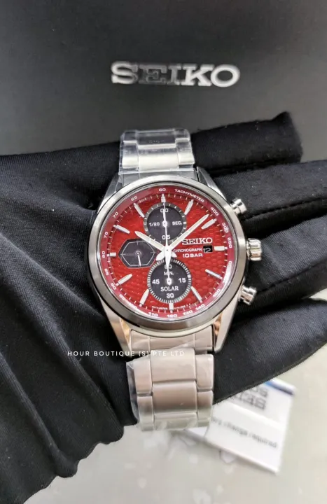 Seiko X Machinna Sportiva Solar Chronograph Red Dial Men's Watch SSC771  SSC771P1 | Lazada Singapore