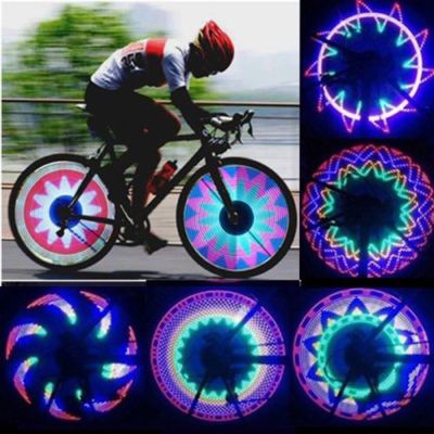 32 LED โหมด Cool 2 Side Night กันน้ำล้อสัญญาณไฟสะท้อนแสง Rainbow ยางจักรยานจักรยานคงที่ Spoke เตือน Light