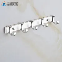 Towel Hook Hangers Robe Hooks Clothes Holder Silver Aluminum Door Wall Mounted Bath Coat Bathroom Hardware Kitchen Accessories Clothes Hangers Pegs