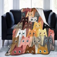 Cat Blanket Throw Fleece Ultra Soft Warm Couch Bed Sofa Plush Micro Flannel Blanket Cartoon Blanket Cute Children Adult Gift Bedding Warm Blanket