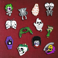 Creative Trendy Skeleton Halloween Oil Drop Lapel Brooch Pin Denim Bag Gift Men Women Fashion Jewelry Clothes Cap Decoration