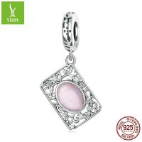 [COD] Ziyun pink diy bracelet hanging beads literary retro style square s925 silver beaded accessories