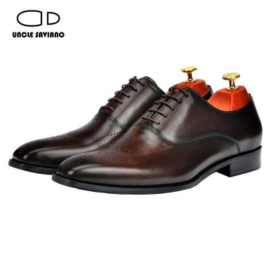 Uncle Saviano Brogue Oxford Mens Dress Shoes Fashion Wedding Best Man Shoe Handmade Business Office Designer Leather Shoes Men