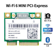 Wi-Fi 6 AX3000HMW 3000Mbps Bluetooth 5.1 Nửa Mini PCI-E Mạng Wlan Thẻ WIFI