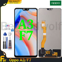 Beyondwolf จอ LCD ขนาด6.2นิ้วของแท้สำหรับ Oppo A3 CPH1837/Oppo F7 CPH1819อะไหล่จอ LCD จอแสดงผลหน้าจอสัมผัสหน้าจอ LCD ชุดประกอบดิจิไทเซอร์สำหรับ OPPO A3/F7แอลซีดี