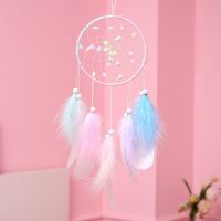 SHARING ของขวัญวันวาเลนไทน์ สร้างสรรค์ เครื่องประดับรถยนต์ กระดิ่งลม ขนนก Dreamcatcher ไฟห่อ ฝันจับลมตีระฆัง Dream Catcher ที่แขวนของในรถ จี้รถ ลมตีระฆังตกแต่ง