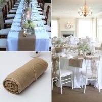 【cw】 Vintage Natural Burlap Jute Linen Wedding Table Runner Christmas Cloth Dinning Room Restaurant Table Gadget Home Decor ！
