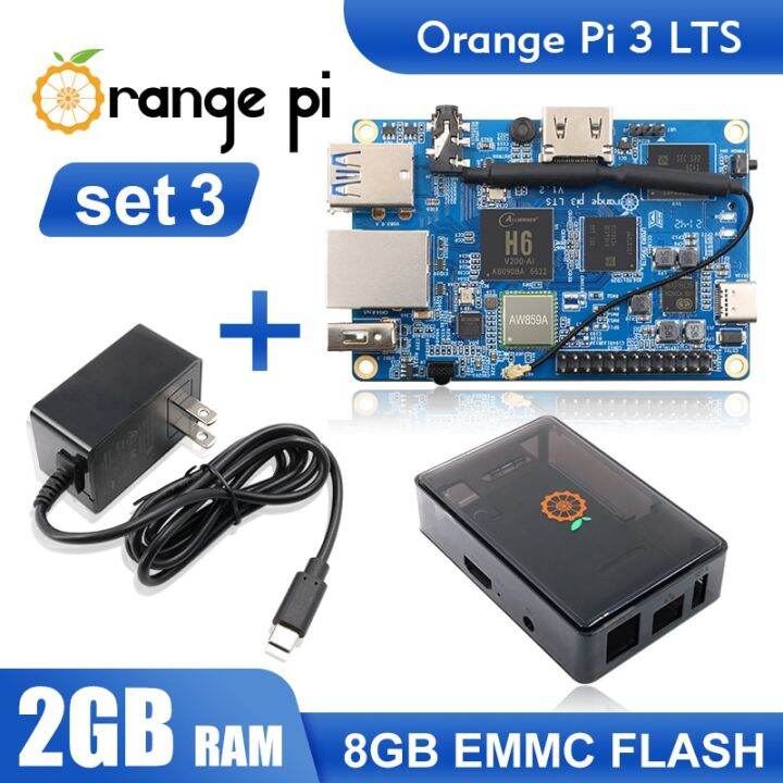 Orange Pi 3 LTS+Black Case+5V3A TypeC Power Supply,Mini PC Tablet