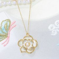 SINZRY New Hot Sale Oil Dropping Pearl Flower Pendant Necklaces For Women