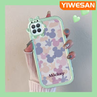 เคส Chenyyka สำหรับ OPPO A93 2020 F17 Pro Reno 4F Reno 4 Lite เคสการ์ตูนน่ารักสีม่วงสีชมพูมิกกี้เมาส์ขอบสีสันสดใสเคสโทรศัพท์โปร่งใสสัตว์ประหลาดตัวเล็กเลนส์กล้องถ่ายรูปเคสกันกระแทกกันกระแทก