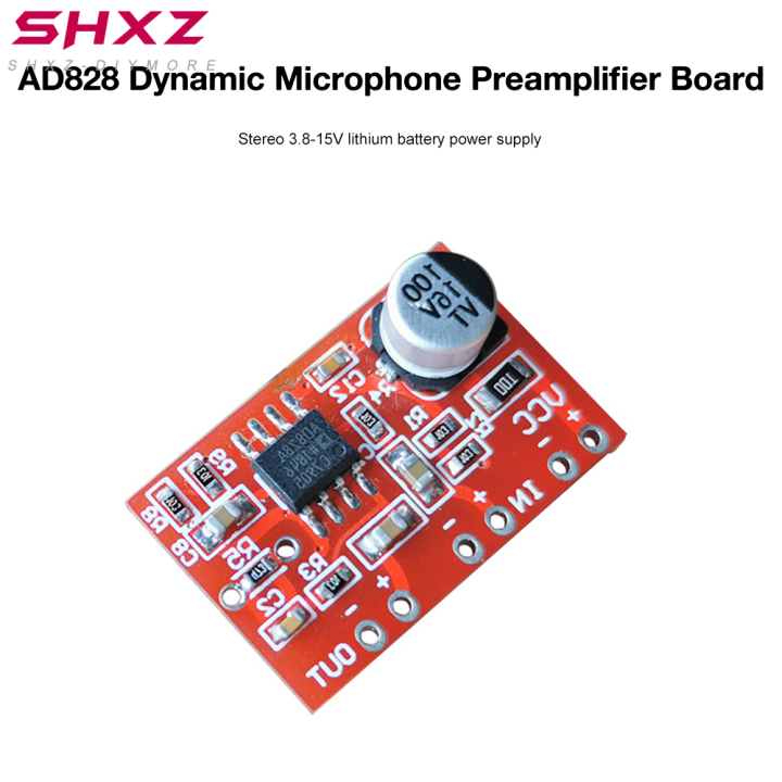 SHXZ diymore AD828 Stereo Dynamic Microphone Preamplifier Board MIC