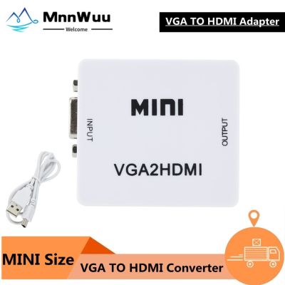 Mini VGA to HDMI-compatible Converter VGA2HDMI Video Box Audio Adapter 1080P  VGA TO HDMI For Notebook PC HDTV Projector TV