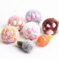 น่ารักขนสัตว์ Felted Cat Paw Balls Handmade Felt ขนสัตว์และเส้นด้ายสำเร็จรูป Cat-Pad แครอท Cat-Pad ขนสัตว์ Felt Photo Props อุปกรณ์เสริม