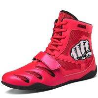 BETOOSEN High Top Combat Speed Mens Womens Wrestling Shoes Non-Slip Breathable Boxing Training Sneaker