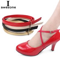 【LZ】♝✸  Design de moda 1 par charme feminino conveniente couro do plutônio destacável sapatos cinto tornozelo sapato gravata senhora cruz cinta laço banda