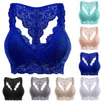 New Women Lace Bras Top Comfortable Bralette Solid Color Beauty Back Underwear Sexy Vest Female Add pad Wireless Sports Lingerie