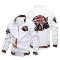 Hot Selling Men 39;s Sports Harajuku Street Top Truck Logo Print Jacket Casual Pilot Windbreaker Motorcycle Racing Coat Plus Size