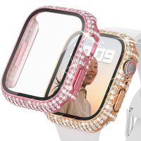 Cover For Apple Watch Case 45mm 41mm 40mm 44mm Accessories Diamond Screen Protector tempered glass iwatch series 7 3 4 5 6 SE