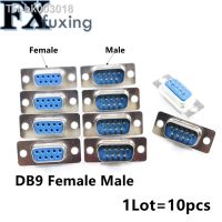 ◑ 10PCS DB9 Female Male PCB Mount serial port Connector Solder Type D-Sub RS232 COM CONNECTORS 9pin socket 9p Adapter FOR PCB