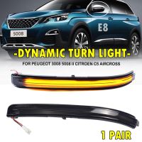 2pcs Turn Signal Light For Peugeot 3008 5008 2017 2018 2019 2020 2021 Dynamic LED Flashing Side Rearview Mirror Indicator Lights Bulbs  LEDs HIDs