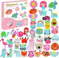 DIY 5D Kids Diamond Painting Stickers Kit Cartoon Animal Diamond Mosaic Sticker by Numbers Art Craft Bag Decor Children Toy Gift