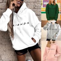 Hoodie Womens Harajuku Base Loose Large Pocket Long Sleeve Hooded Pullover Friends Graphic Print Fashion Sports Pullover Tops