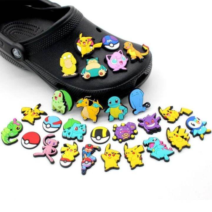Cute Pikachu Pokemon Jibbitz Snorlax Psyduck Jibits Crocs Charm Gengar