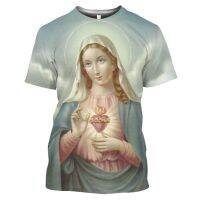 2023 3D Guadalupe Virgin Mary Catholic Print T-shirt Summer O-neck Trendy Luxury Short Sleeve Harajuku Style Clothing Top