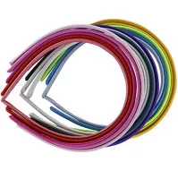 60pcslot 30colors Plain Satin Fabric Covered Headband 10mm Solid Fabric Covered Resin Hair Band Plastic Headband for Kids