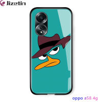 Jizetin เคสสำหรับ OPPO A58 4G 3D การ์ตูนกันกระแทกสำหรับเด็กผู้หญิง Pocket Monster อีโมจิเคสกระจกนิรภัยมันวาว