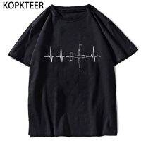 เครื่องบินนักบิน Heartbeat Chic พิมพ์เสื้อยืดลูกเรือคอ Bestseller Hip Hop Harajuku แฟชั่นผู้ชายและสตรี Streetwear S-5XL