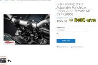 ตุ๊กตาแฮนด์ Gilles Tooling 2DGT adjustable handlebar risers with mounting kit  mt09 xsr900  แท้นำเข้า