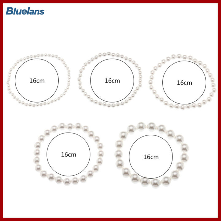 bluelans-5pcs-สร้อยข้อมือผู้หญิงยืด-multilayer-เครื่องประดับพลาสติกลูกปัดมุกเทียมสร้อยข้อมือ