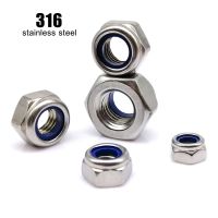 2/5/10/50pcs M2.5 M3 M4 M5 M6 M8 M10 M12 M16 DIN985 316 A4 Stainless Steel Hex Hexagon Nylon Insert Self Lock Nut Nylock Locknut