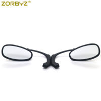 ZORBYZ Motorcycle Black L-bar Retro Oval Rearview Side Mirror E9 Mark For GN CG Cafe Racer Custom