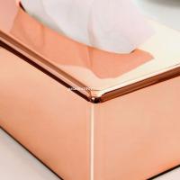 Elegant Rose Gold Rectangle Napkin Paper Rack Tissue Box Towel Napkin Container Holder Home Office Car Dropship