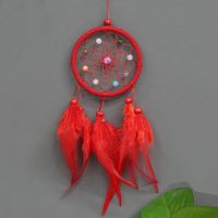 【jw】✉  Catcher Feather Suspensão Ornamento Decoração Pingente de Carro Automóveis Interior Dreamcatcher Guarnição Suspensa Acessórios