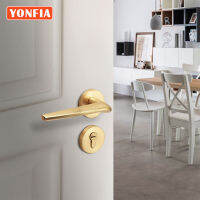 YONFIA A8036R01 European Style Mute Aluminium Room Door Lock Handle Gold Fashion Interior Door Knobs Handles For Door Hardware