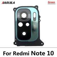 100% ของแท้สำหรับ Redmi Note 11S 10S 10 Pro ซ่อมหลังกล้องมองหลังเลนส์กระจกพร้อมฝาปิดตรงกลางที่ยึดเฟรมปลอกหุ้มด้วยกาว