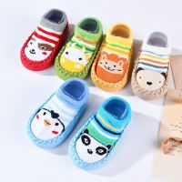 Baby Shoes Socks Children Infant Cartoon Socks Baby Gift Kids Indoor Floor Socks Leather Sole Non-Slip Thick Towel Socks