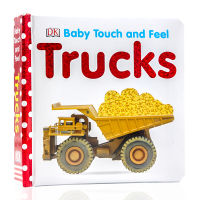 DK touch Book Baby Touch and feel trucks truck English original picture book childrens English Enlightenment touch paperboard Book tear not rotten sensory intelligence development 0-3 years old early education educational parent-child interaction