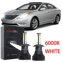 หลอดไฟหน้ารถยนต์ LED 6000K สีขาว แบบเปลี่ยน สําหรับ Hyundai Sonata YF 2010-2014 (1 คู่) 2PCS