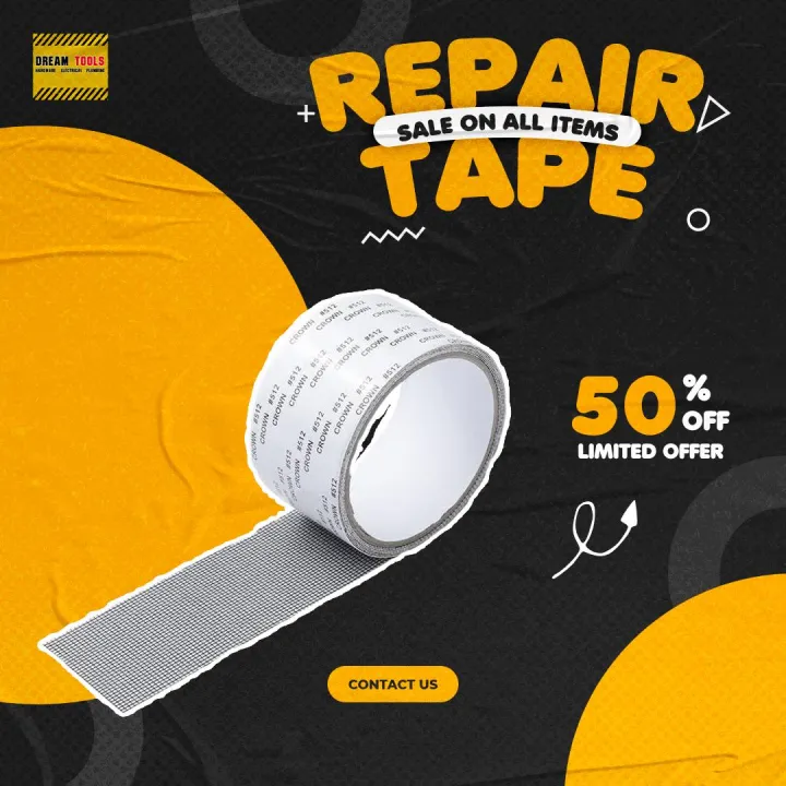 Window Screen Repair Kit Door Window Patch Tape Strong Adhesive Long