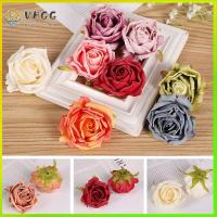 VHGG 5Pcs 6CM Bridal Bouquet Party Gifts DIY Handmade Floral Arrangement Rose Flower Heads Artificial Rose Flower High Simulation