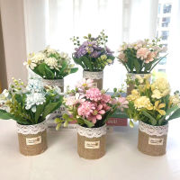 Artificial Daisy Flowers Plant Within Pot Fake Flowers Potted Realistic Fake Greenery For Home Wedding Party Decor Office Table Decor