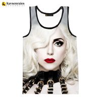 Lady Gaga-camisetas sin mangas con estampado 3D para hombre y mujer, camisas informales sin mangas a la moda, chaleco Hip Hop, ropa de calle de gran tamaño