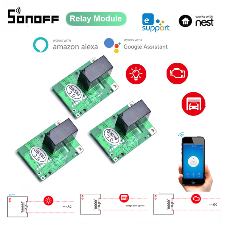 SONOFF RE5V1C 5V WiFi Dry Contact Output Inching/Selflock Smart Switch ...
